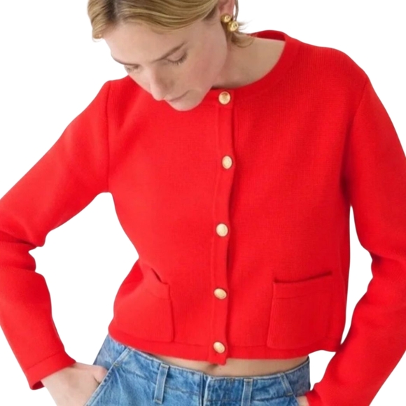 J. Crew Emilie Patch Pocket Red Jacket - Picture 1 of 9